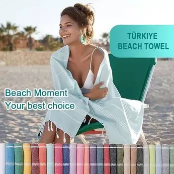 Пляжное полотенце Trkiye, супер большое хлопковое полотенце без песка, быстросохнущее, легкое полотенце для путешествий, подарок для взрослых на пляж красный