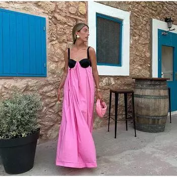 Пляжное праздничное платье без спинки без рукавов, длинное платье без рукавов, женское уличное бандажное летнее платье с панелями S белый