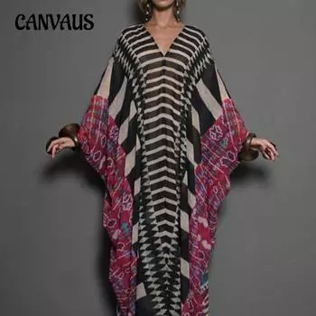 Пляжное праздничное платье больших размеров с рукавами «летучая мышь» для женщин one size