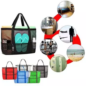 Пляжные игрушки большой емкости, сумка для хранения одежды, летняя пляжная сумка для мальчиков и девочек One Size чёрный