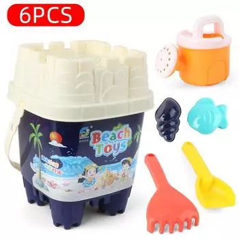 Пляжные игрушки для детей, 6 шт., детские пляжные игры, детские игрушки, набор песочницы, летние игрушки для пляжных игр, игра с песком и водой для мальчиков, подарки CHINA красный