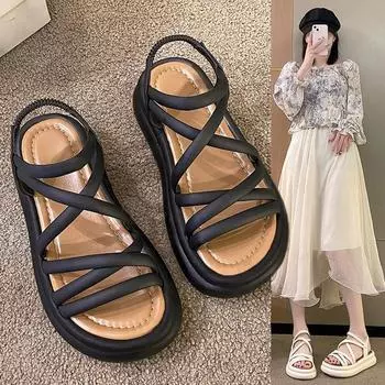 Пляжные повседневные босоножки на танкетке для вечеринок 35