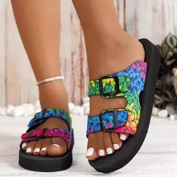 Пляжные сандалии для женщин, модные тапочки на толстой подошве, летние классические сандалии с открытым носком на плоской подошве, размер плюс 43 Sandalia Feminina 36 розы красного