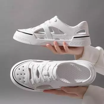 Пляжные сандалии LUCHI 2024 с противоскользящей подошвой: Дышащая мягкая подошва повседневная обувь для пар 38 красный/чёрный