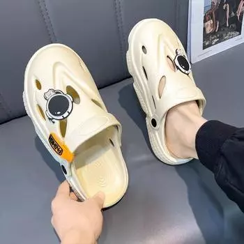 Пляжные сандалии мужские тапочки из ЭВА для мужчин нескользящие ПВХ резиновые оригинальные дешевые ликвидные высококачественные модные взрослые забавные туфли 36