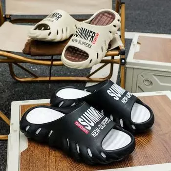 Пляжные сандалии мужские тапочки летние нескользящие мягкие подошвы для дома прочные скользящие тапочки 40-45