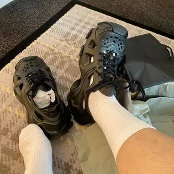 Пляжные сандалии унисекс из ЭВА для мужчин, полые садовые туфли, дизайнерские тапочки с дырочками, кроссовки, обувь для плавания, кроссовки из пеноматериала 39 бежевый