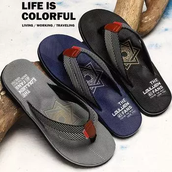 Пляжные шлепанцы для мужчин летом, нескользящие, на клипсах, повседневные сандалии для ношения, мужские тапочки на толстой подошве для ношения на открытом воздухе 44 чёрный