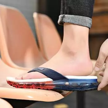 Пляжные шлепанцы унисекс с воздушной подушкой и полной ладонью — мягкие, плоские летние сандалии для мужчин и женщин 41 черный серый