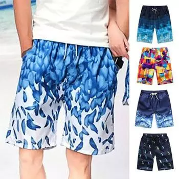 Пляжные шорты, свободные крутые износостойкие модные пляжные шорты с принтом для отдыха, мужская одежда 4XL