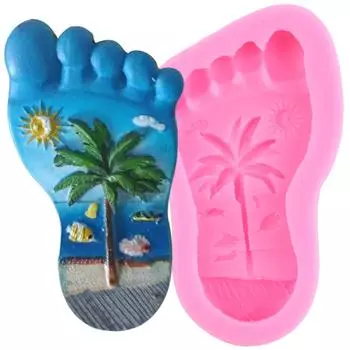 Пляжные тапочки, силиконовая форма для украшения торта, топпер для кексов, конфеты, шоколадная жвачка, паста, формы для полимерной глины белый