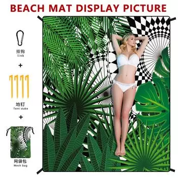 Пляжные товары для отдыха на природе Водонепроницаемый быстросохнущий пляжный коврик Портативное пляжное полотенце из микрофибры