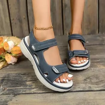 Пляжные туфли Magic Strap Casual Shoes Новые женские сандалии на толстой подошве, европейский летний запас 36