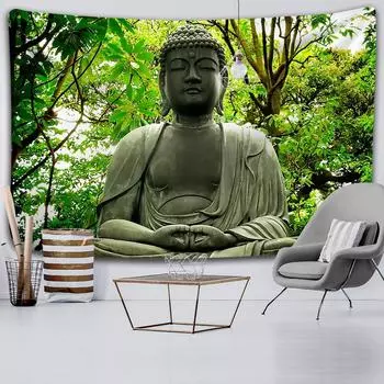 Пляжный коврик в стиле бохо, скатерть, домашний художественный декор, гобелен Будды, настенный подвесной чехол для кровати, благовония, свеча Будды 100X75CM