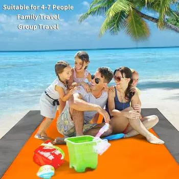 Пляжный коврик, водонепроницаемый и устойчивый к песку коврик для пикника, пляжный коврик, складное и водонепроницаемое пляжное одеяло, подходящее для использования на открытом воздухе оранжевый