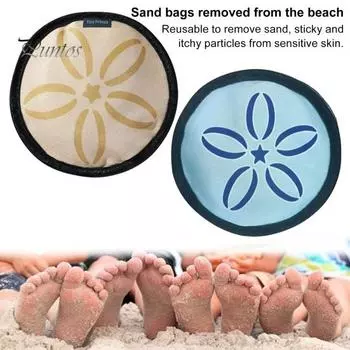 Пляжный ластик для удаления песка Летний отпуск Песок ластик для салфеток Рукавица Пляжные принадлежности Сумка для удаления песка для детей и взрослых светло-синий