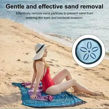 Пляжный ластик для удаления песка Летний отпуск Песок ластик для салфеток Рукавица Пляжные принадлежности Сумка для удаления песка для детей и взрослых светло-синий