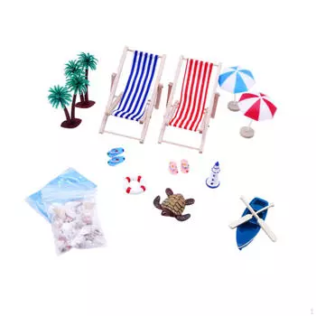 Пляжный миниатюрный кукольный домик, украшение для улицы, аксессуары для жизни, набор для украшения торта у бассейна