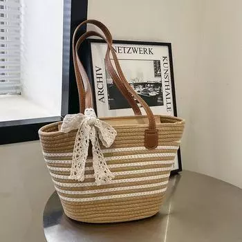 Пляжный отдых, досуг, сумка для покупок, соломенная плетеная сумка, кружевное украшение, горячая распродажа на Гавайях летом