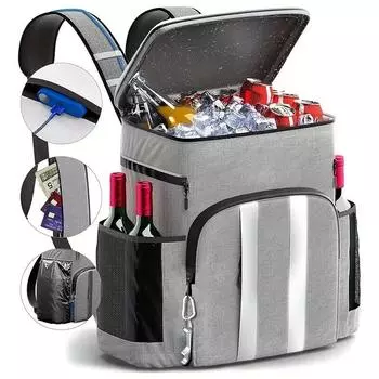 Пляжный рюкзак-холодильник, изолированный, герметичный, мягкий, сумка-холодильник для пикника, кемпинга, обеда, пескозащитный, водостойкий чёрный