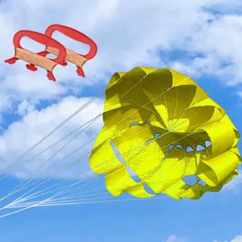 Пляжный воздушный змей, воздушные змеи, легкие в управлении, двухрядный спортивный мягкий зонт для заднего двора жёлтый
