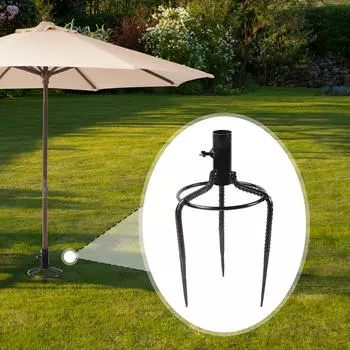 Пляжный зонт Песочный якорь Держатель зонта с тремя вилками Наземная трава Шнековая подставка