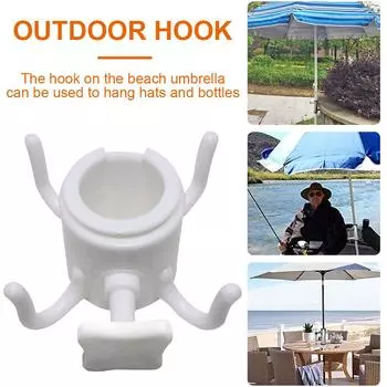 Пляжный зонтик от солнца Крючок для шляпы Вешалка для бутылок Подвесная стойка Кемпинг Застежка для похода Якорный стержень 4-зубчатые крючки Инструмент для отдыха на природе синий
