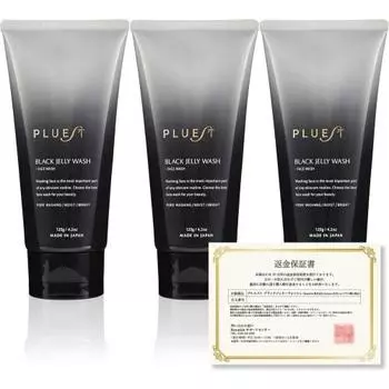 PLUEST Black Jelly Wash Facial Cleansing Gel Pores Blackheads Corner Plug No Foaming 120g (3 bottles of 120g)