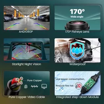 Plug and Play Простая установка 4,3-дюймовый IPS HD парковочный монитор с AHD 1080P камерой заднего вида 7,5 м кабель для внедорожников грузовиков автофургонов