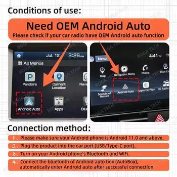 Plug And Play USB проводной к беспроводной Android Auto адаптер для проводного Android Auto Car Smart Ai Box Bluetooth WiFi Auto Connect Map