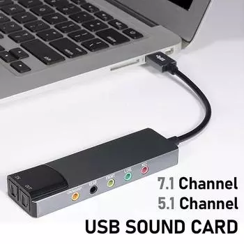 Plug Play аудио адаптер алюминиевый сплав 7.1 5.1 канальный внешний аудио конвертер USB звуковая карта адаптер для Windows Mac Os 3-in