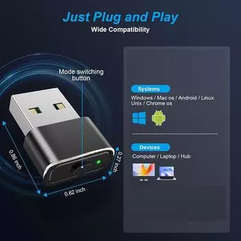 Plug & Play Двигатель мыши USB Двигатель мыши Поддерживает систему активной, не давая ей перейти в спящий режим