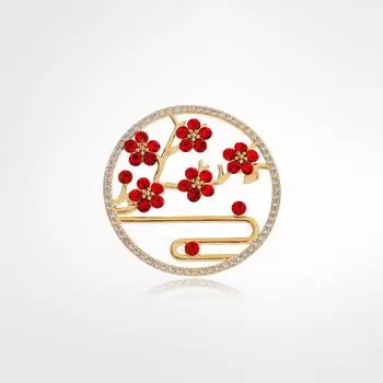 Plum Blossom Red National Style Brooch Ins Trendy Femininity Corsage Accessories Versatile Atmospheric Sweater Suit Pin