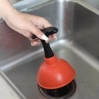 Плунжер для раковины, прочный, устойчивый к ржавчине, простой в использовании, нескользящая ручка, инструмент для прочистки раковины для ванной комнаты, дома красный