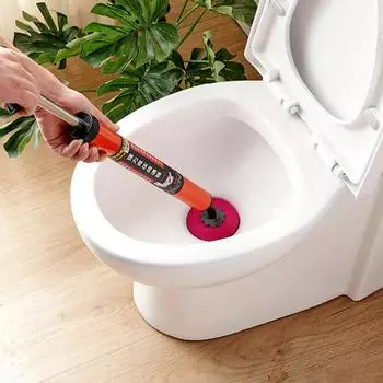 Плунжер для унитаза высокого давления, комплект для очистки унитаза, гибкий инструмент для удаления сливных засоров, инструмент для ванной комнаты и кухни красный