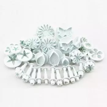 Плунжерные резаки houseeker 33 шт. Резак для помадки торт печенье форма для печенья DIY 3D инструменты для украшения белый