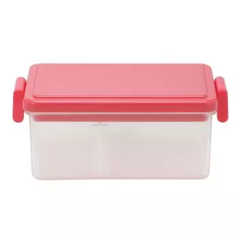 plus antibacterial silver ion contents visible clear square integrated ice pack square lunch box L lunch box cherry pink 15 x x 6 cm 400ml 1 tier