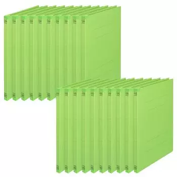 Plus Back Reinforced Flat File A4 Vertical 2 Holes 20 Books Leaf Green