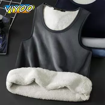 Плюс бархат мужское зимнее пальто одежда без рукавов футболки жилет флисовая куртка ветровка жилет для мужчин уличные толстовки XL чёрный