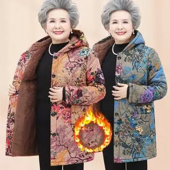 Плюс бархатная толстая хлопковая куртка для пожилых людей зимняя женская куртка средней длины хлопковая подкладка вельветовая теплая стеганая куртка с капюшоном XXXXXL