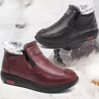 Плюс бархатные зимние теплые хлопковые женские универсальные ботинки на молнии 41 чёрный