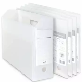 Plus Box File PP Box File + A4 Clear White Set of 5 76-008E