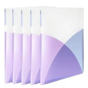 Plus Clear File A4 Vertical 20 Pockets Pasty 5 Book Set Blueberry Purple