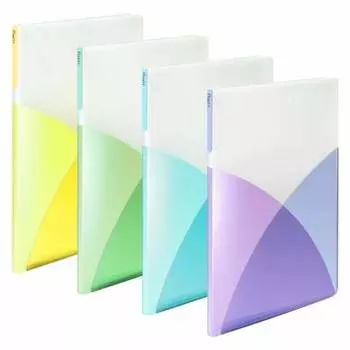 Plus Clear File B5 Vertical 20 Pockets Pasty Pasty Fruit Squash 4 Color Set