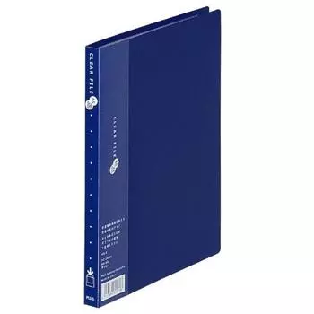 Plus Clear File Super Economy A5-S 20 Pockets Navy 88-511