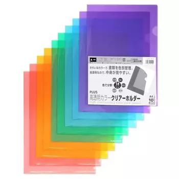 Plus Clear Holder A4 10 Piece Pack Color 5 Color Set FL-184HO 80-160