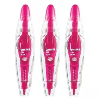 PLUS Correction Tape Whiper Pal Tape Width 5mm Disposable 3 Pack Pink 47-599