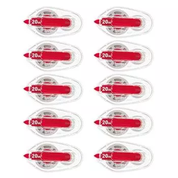 Plus Correction Tape Whipper LT 6mm x 20m 10 pieces Single Use Red x 10 49-572