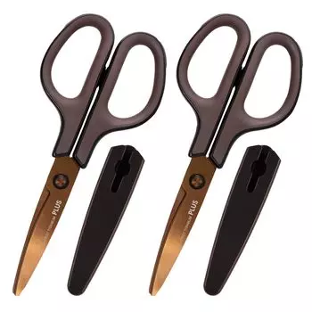 Plus Dirt and Rust Fit Cut Continuous Cutting 2 Brown Scissors, Resistant, Curve, Titanium, Process, Pieces,