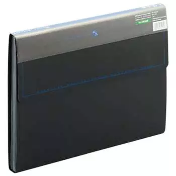 PLUS Document File Recycled PP A4 6 Pockets Back Width 22mm 92-136 Blue